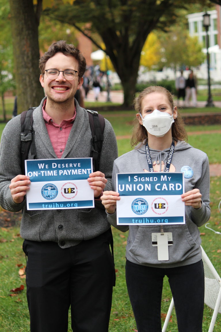 Connor at the Teachers and Researchers Union card drop event on 10/25/22